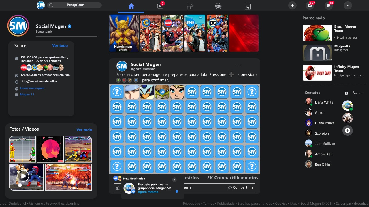 Social Mugen Screenpack 1.0 (en-US)